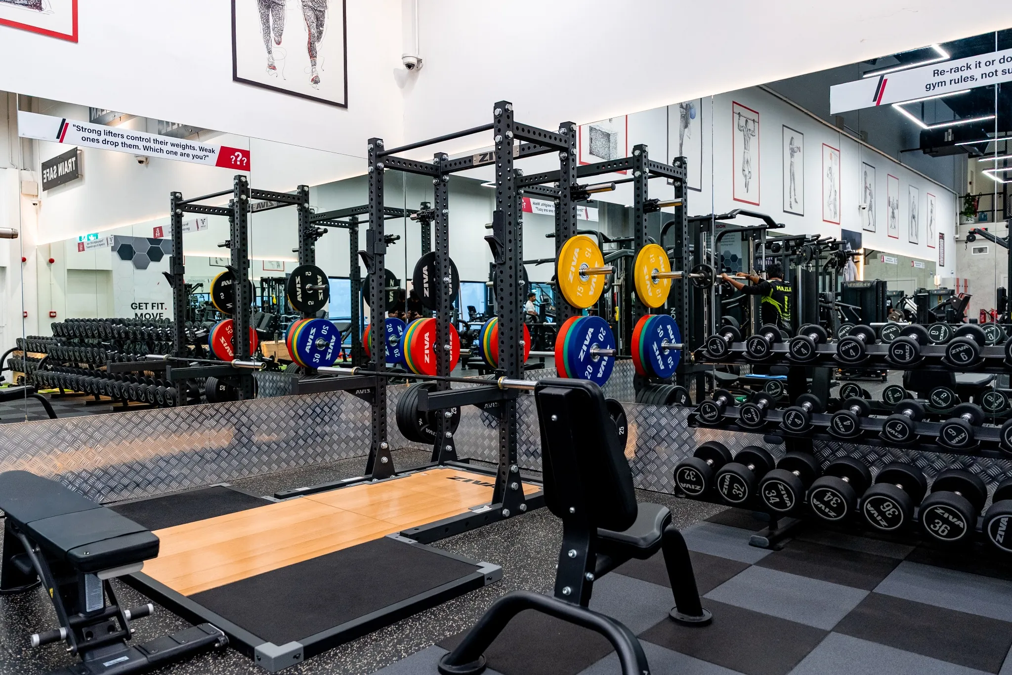 Fitness District strength and weights floor